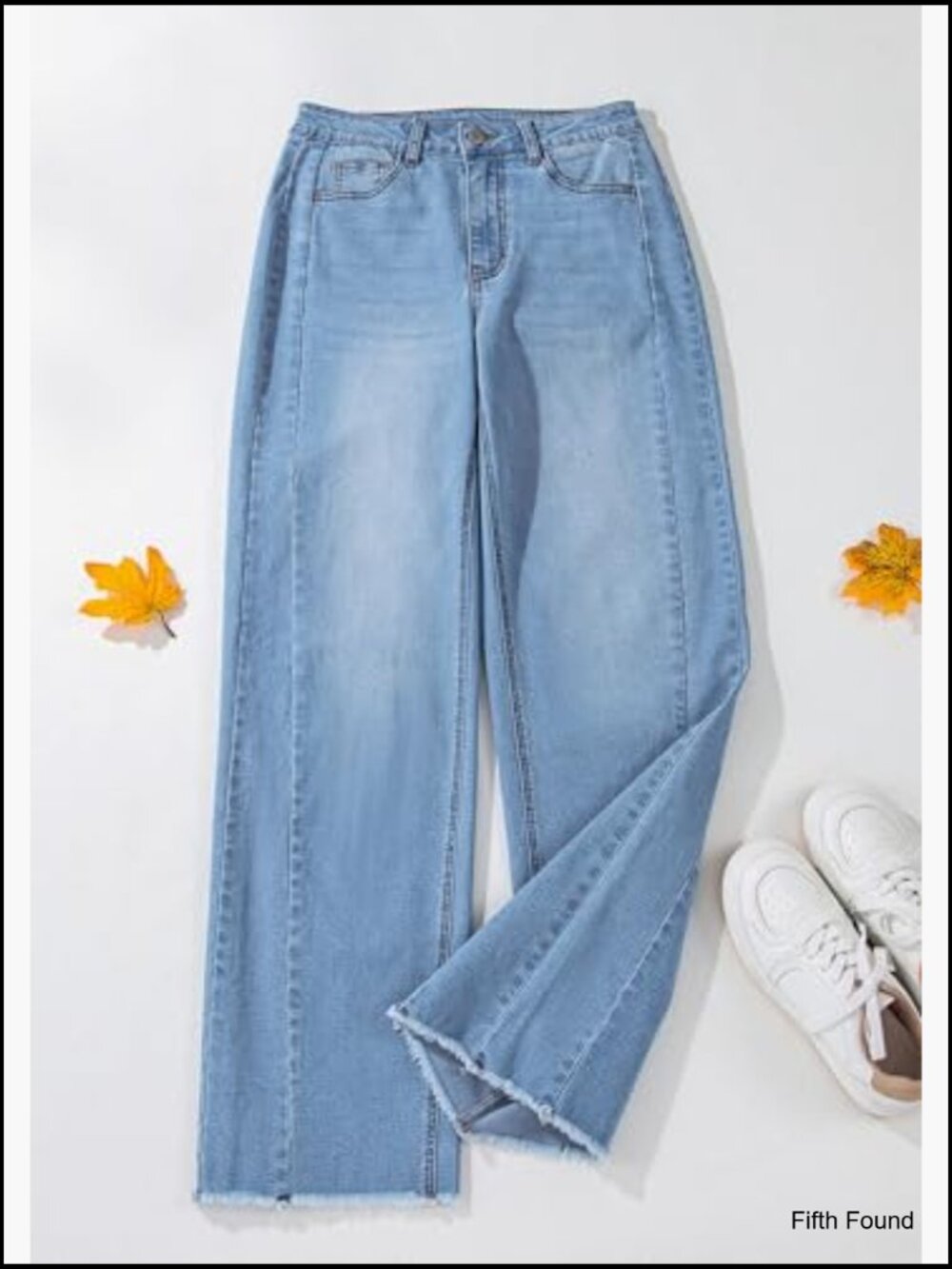 High Waisted Wide Leg Jeans Stretchy Baggy Raw Hem Palazzo Denim Pants - Picture 3 of 7